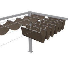 TANG 4&prime; x 12&prime; Pergola Cover Shade Canopy, Retractable 0 4&rsquo;W X 12&rsquo;L, Brown