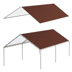 10 x 20 Ft Carport Replacement Canopy Cover Garage Top Tent 10 x 20 ft, brown