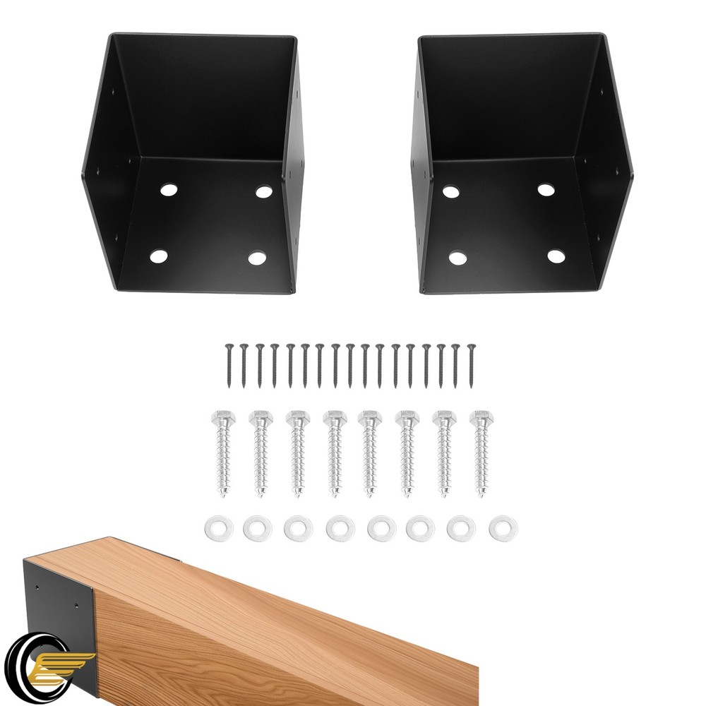 2 PK Heavy Duty 11 Gauge Pergola Wall Mount Bracket Support for 6×6 Wooden Post