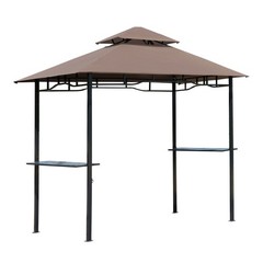 8×5&prime; Outdoor BBQ Grill Gazebo Patio Shelter Tent 2-Tier Soft Top Canopy Backyard