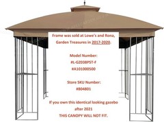 Elegant Tan Replacement Canopy Top for Garden Treasures 10 ft x 10 ft Gazebo