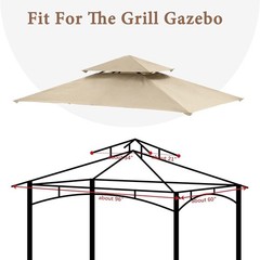 Grill Replacement Canopy Top for Aldi Gardenline Belavi Gazebo Light Beige