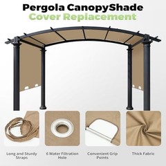 85 » x 208 » Universal Pergola Replacement Cover for Doubleton Steel Khaki