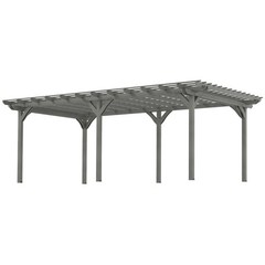 12&prime; x 20&prime; Wooden Pergola Outdoor Gazebo with Stable Structure Gray
