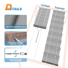 TANG 3&prime; x 12&prime; Pergola Cover Shade Canopy, 0 3&rsquo;W X 12&rsquo;L, Light Grey