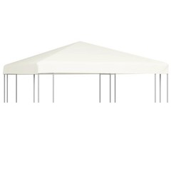 Gazebo Top Cover Cream White Polyester with PVC coating 10 x 10 ft