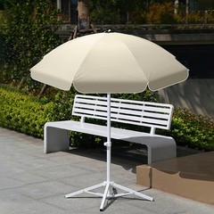 White Folding Umbrella Stand Iron Construction Wide 4-Leg Base for Stability