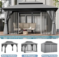 Outdoor Gazebo Patio 10&rsquo;x13&prime; Heavy Duty Shelter Canopy Tent W/ Mosquito Netting