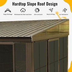 Domi 12&rsquo;x14&prime; Sunroom,Wall Mounted Gazebo Solarium w/Moveable screen& liding Door
