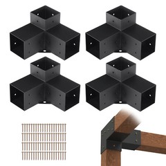 VEVOR 4 »x4 » Pergola Bracket Kit 3-Way Woodworks DIY Post for Gazebos 4 pcs