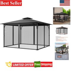 Outdoor Gazebo Netting Replacement 10×13 ft Mesh Screen With Zippers