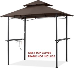 Durable Brown Rectangular Canopy Top for L-GG001PST-F Gazebo – Firesafe