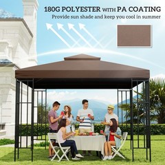 9.8×9.8ft Outdoor Pavilion Canopy Top Replacement Coffee