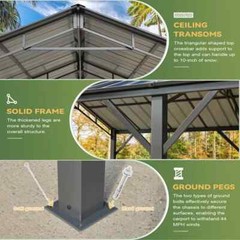 10 x 20 ft Outdoor Carport Heavy Duty Gazebo Garage Car Shelter Shade Multi-Use