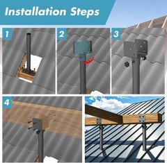 Durable Outdoor Saddle Roof Bracket Kit – 3Pcs Adjustable Support for Decks