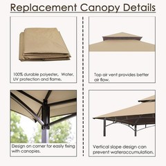 Grill Canopy Replacement Polyester 5×8 Rectangular Water-Resistant Cover