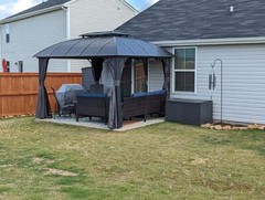 10&prime; x 12&prime; Hardtop Gazebo Outdoor Aluminum Arc Gazebo for Patios Double Roof