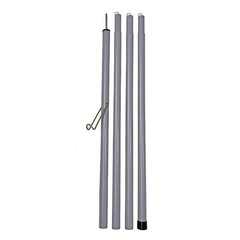 2m Iron Awning Pole for Camping Tent Tarp 4-Section Adjustable Height Gray