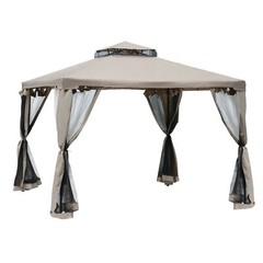 10&prime; x 10’ Outdoor Gazebo Canopy with Mosquito Netting for Garden Patio Backyard