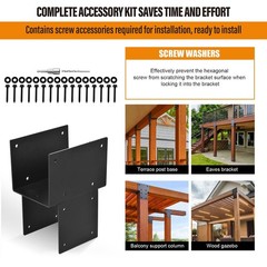 4 Pack Heavy Duty 5.5X5.5 Stainless Steel Post Caps Tie Bracket For Wood Beams