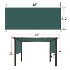 18&prime; x 8.2&prime; Universal Replacement Canopy Top Green Cover for Pergola Structure
