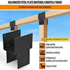 4 Pack Heavy Duty 5.5X5.5 Stainless Steel Post Caps Tie Bracket For Wood Beams