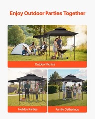 VEVOR 8&rsquo;x5&prime; BBQ Grill Gazebo Canopy Shelter Tent Shelf & Awning Double-Tiered