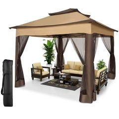 11x11FT Patio Gazebo with Mosquito Netting Outdoor Heavy Duty Party Canopy