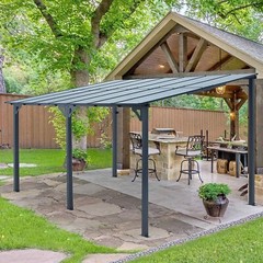 Metal Outdoor Pergola Gazebo Garden Awning Patio Canopy Rectangle SunShade 3size