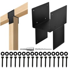 4pcs Pergola Brackets Kit 6×6(Actual: 5.5×5.5 ») with Hardware for Gazebos Black