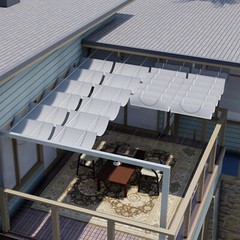 Retractable Pergola Canopy Cover Gary Sun Shade Awning Outdoor Yard Patio Deck