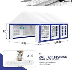 16&rsquo;x20&prime; Outdoor Party Tent Heavy Duty Wedding Event Gazebo Canopy w/8 Removable