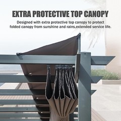 Domi Outdoor Living 11&rsquo;X20&rsquo;Outdoor Pergola w/Retractable Canopy Aluminum Shelter