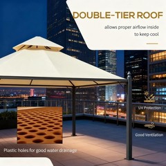 10&prime; x 10&prime; Steel Outdoor Patio Gazebo with Polyester Privacy Curtains