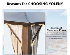 USED – Yoleny 10×12 Hardtop Gazebo Outdoor