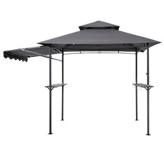 Uimoso 8&rsquo;x5&prime; Grill Gazebo Side Awning BBQ Shelter Canopy Tent w/ Shelves Hooks