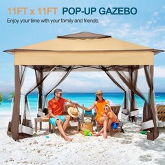Pop Up Gazebo 11×11 One-Push Tent Outdoor Garden Lawn Canopy Carpas Para Patio