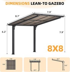 Hardtop Gazebo Freestanding Metal Carport Patio Pergola Roof Awning Shelter