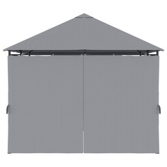 13&prime; x 10&prime; Steel Outdoor Patio Gazebo Pavilion Canopy Tent w/ Curtains Grey