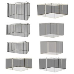 Universal Gazebo Adjustable Replacement Mesh Netting Black Solid