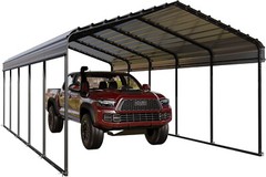 12×25 ft Galvanized Roof Steel Carport Outdoor Heavy Duty Gazebo Garage Shelter