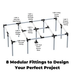 1 3/8&Prime; Black Powder Coated Canopy Fittings – Multiple Sizes – 10 Pack