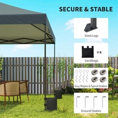 10 x 10 ft Pop Up Canopy Tent with One Push Setup, Dark Gray