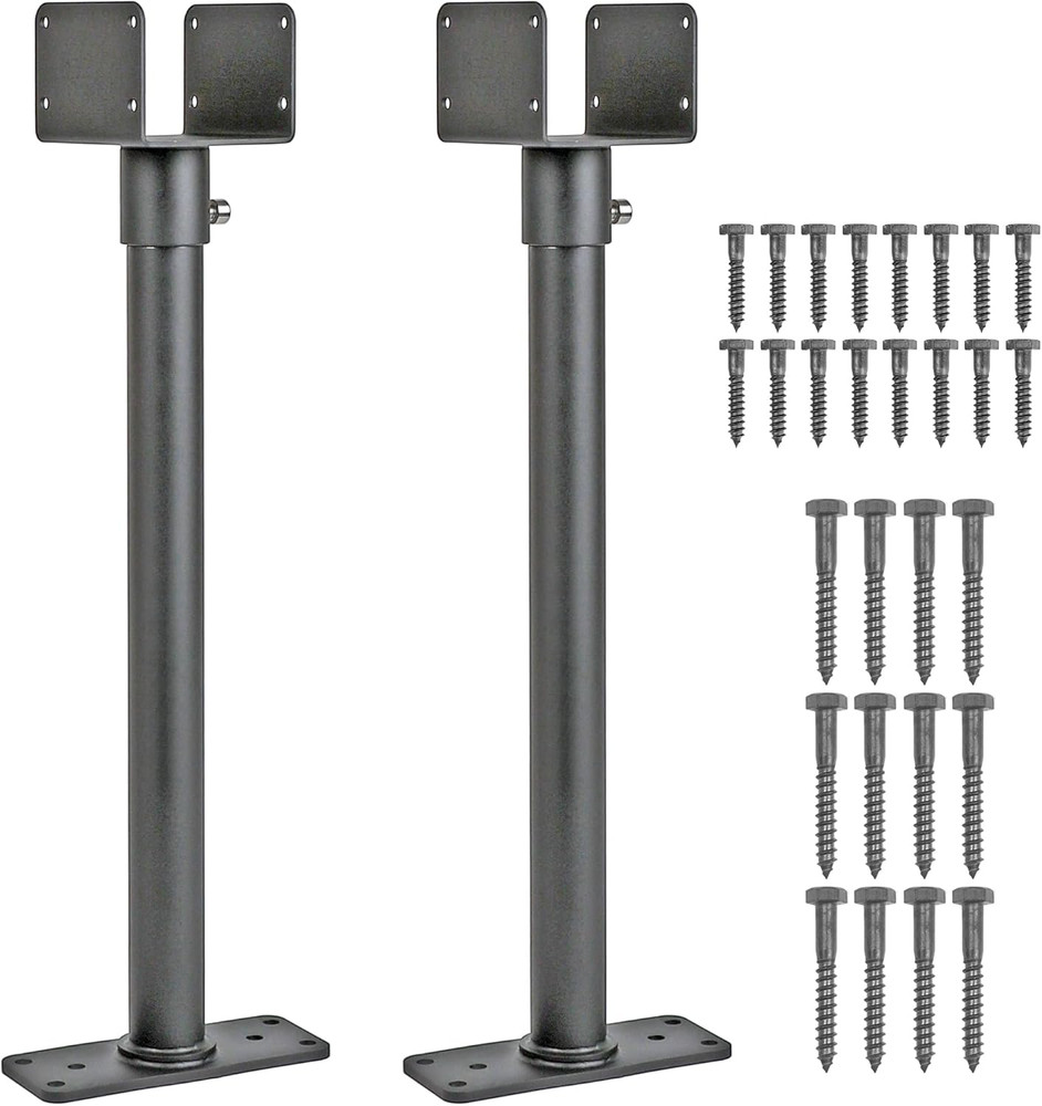 2-Pack 3.6&Prime; Stainless Steel Saddle Roof Riser for Patio Pergola, Black Finish