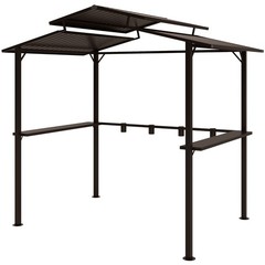 Outsunny Hardtop Grill Gazebo with Side Shelves and Cup Holders 8 x 5ft