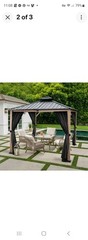 Hampton Bay* Gazebo Replacement Netting* 80.31&Prime;x111.42&Prime; Black Polyester* Outdoor