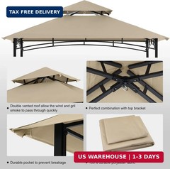 Grill Gazebo Replacement Canopy Roof Outdoor Double Tiered Barbecue Gaz