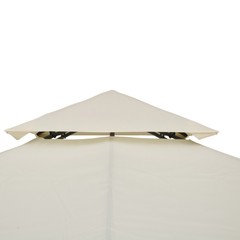 9.84&prime; Square 2-Tier Gazebo Canopy Top Replacement Cream White
