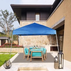 Gazebo Awning Pop-up Outdoor Canopy Tent 12x12ft For Patio Garden Party Blue