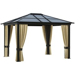 12&prime; x 10&prime; Aluminum Patio Gazebo Canopy w/ Polycarbonate Hardtop Roof